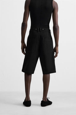 BAGGY FIT DENIM BERMUDA SHORTS WITH STITCHING - Zara фото 12