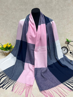 Палантин в клетку из кашемира, мультицвет