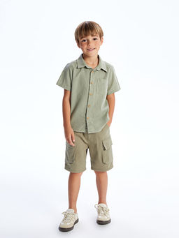 Basic Cepli Erkek ?ocuk Poplin G?mlek