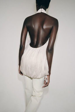 TOP HALTER PLISADO ZW COLLECTION / Perla / Beige - Zara фото 3