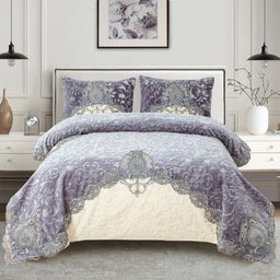 Покрывало Велюровое BELLA HOME Y-03 СЕРЫЙ