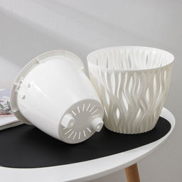 Кашпо для цветов со вставкой «Вдохновение», 3 л, белое