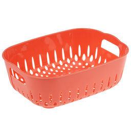 Лоток пластмассовый с решетчатой вставкой (дуршлаг) для мытья и хранения овощей, фруктов и ягод, 1,4л 18х14см h8см, с крышкой, цвета в ассортименте: белый; коралловый; зеленый, в п/эт пакете (Китай) - Домашняя мода фото 8