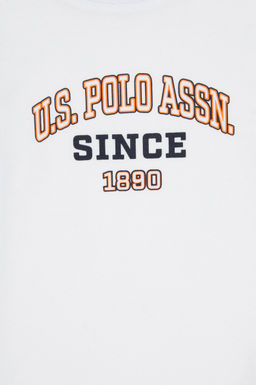 Белая футболка с круглым вырезом для мальчика - U.s. polo assn фото 4