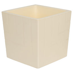 Горшок для цветов пластмассовый Квадро 1,2л, 11,5х11,5х12см, со вставкой, ванильный (Россия)