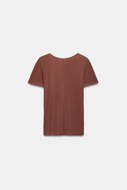 CAMISETA FLUIDA MANGA CORTA / Rosa tiza - Zara фото 5