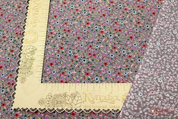 Штапель Премиум Цветочная мириада цв.кофейно-серый, ш.1.45м, вискоза-100%, 120гр/м.кв - Купава фото 2