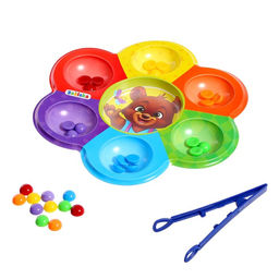 Сортер Мишкины конфетки, 6 цветов, с пинцетом, по методике Монтессори