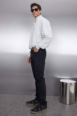 TRENDYOL MAN Siyah Slim Fit Dar Kesim Esnek Kumas Jeans TMNAW23JE00028 - Trendyolmilla фото 2