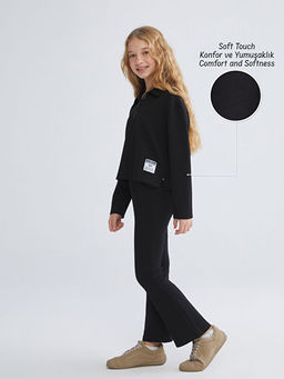 Polo Yaka K?z ?ocuk Soft Touch Sweatshirt ve Pantolon