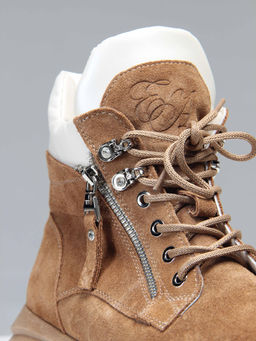 Ботинки 261.uno2br. светло коричневый замша перла/Мех