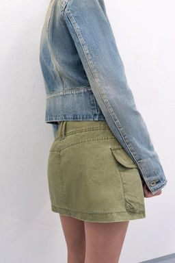 FALDA PANTAL?N BOLSILLOS / Khaki oscuro - Zara фото 6