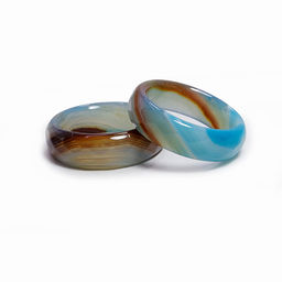 Кольцо из камня Голубой агат для привлечения счастья размеры 16-19мм