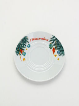 Чайная пара новогодняя «С Новым годом! Новогодние игрушки», 220 мл, кружка, блюдце