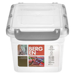 Bergen Контейнер для продуктов пластмассовый 2,4л, 21,5х15,1х11,8см, с защелками, пепельный жемчуг, подходит для СВЧ (Россия) - Домашняя мода фото 2