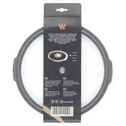 51092 WERNER Крышка стеклянная IMOLA 24см с силиконовым ободком и складной нейлоновой ручкой. Цвет: серый. Материал: закаленное стекло, силикон, нейлон  фото 4