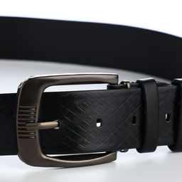 Цена за 2 шт. Ремень мужской, ширина 3.5 см, винт, один прокол, пряжка металл, чёрный