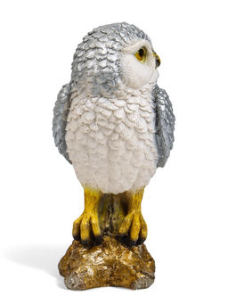 Фигурка полистоун «Сова на коряге», серебро, 9×12×19 см