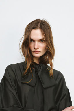 ZW COLLECTION SATIN SCARF SHIRT - Zara фото 25