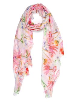 Цветочный палантин из вискозы в акварельном стиле
