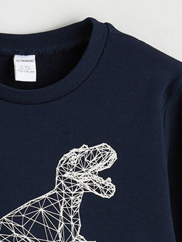 Dinozor Bask?l? Erkek ?ocuk Sweatshirt