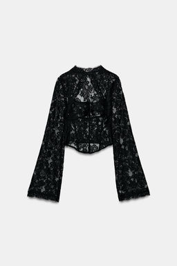 TOP CORS? ENCAJE / Negro