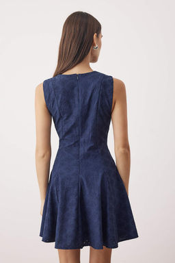 Etegi Belden Ac?lan Duz Ekru Brode Mini Dokuma Elbise TWOSS25EL00884 - Trendyolmilla фото 4