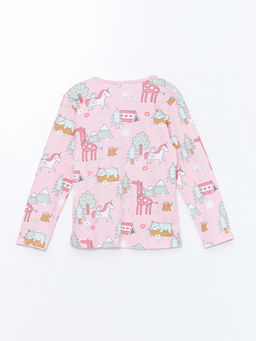 Bisiklet Yaka Desenli Uzun Kollu K?z Bebek Pijama Tak?m? - Waikiki фото 3