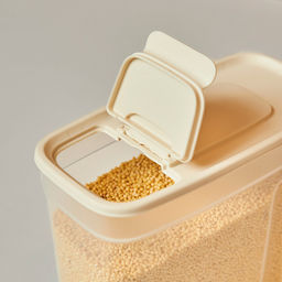 Контейнеров для сыпучих продуктов, набор 5 штук: 1л 2шт, 1,4л 2шт, 1,8л, полипропилен, слоновая кость (Россия) - Домашняя мода фото 5