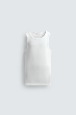 CAMISETA TANK SLIM FIT ESTRUCTURA VISCOSA / Blanco - Zara фото 6