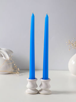 Цена за 2 шт. Свеча античная 25 см (набор 2 шт) 58 гр, 7 ч, цв. синий