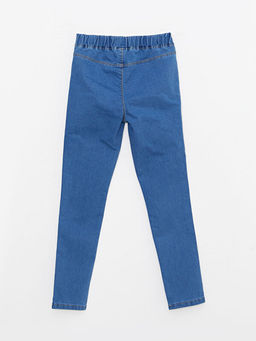 Beli Lastikli K?z ?ocuk Jean Pantolon