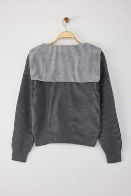 K?rm?z? Renk Bloklu Devrik Yaka Detayl? Yumusak Dokulu Triko H?rka TWOAW26HI00059 - Trendyolmilla фото 6