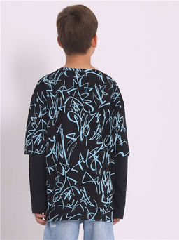Лонгслив Апрель хлопок черный  фото 2
