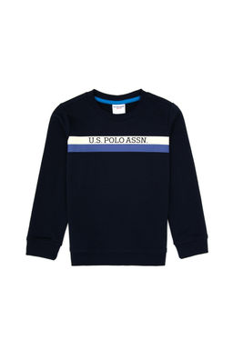 Erkek _ocuk Lacivert Basic Bisiklet Yaka Sweatshirt Sepette S_rpriz _ndirim