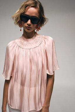 BLUSA EFECTO BRILLO / Rosa pastel - Zara фото 2
