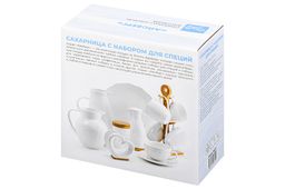 Набор Elan Gallery Айсберг волны сахарница 440 мл солонка перечница на подставке 16×17×8.5 см  фото 3