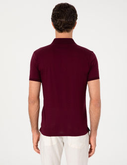 Bordo Slim Fit %100 Pamuk Polo Yaka T-shirt - Cacharel фото 5