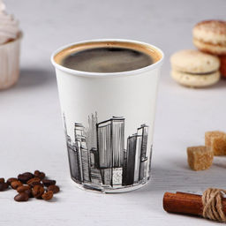 Цена за 50 шт. Стакан бумажный Город светлый , 250 мл, d=8 см - Simaland фото 2