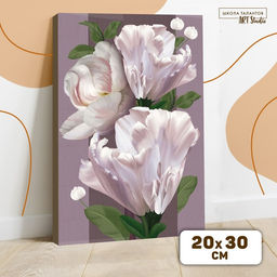 Картина по номерам на холсте с подрамником Цветы для души, 20?30 см