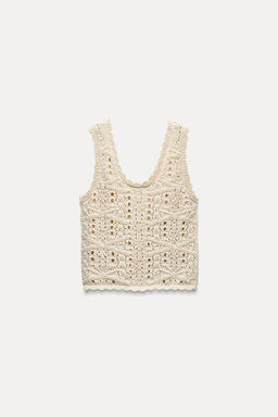POINTELLE KNIT CROP TOP - Zara фото 4