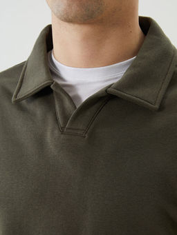 Polo Yaka Uzun Kollu Erkek Sweatshirt