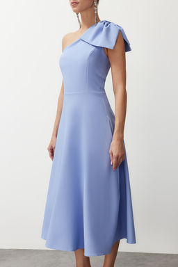 TRENDYOLMILLA Siyah A-Kesim Fiyonk Detayl? Dokuma S?k Abiye Elbise TPRSS24EL00105  фото 27