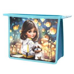 Папка для школьных тетрадей пластиковая Феникс+, арт. 69296/ 12 ШАТЕНКА С СОБАЧКОЙ (полипропилен, формат А5, 23.3x20х6.5 см, 1 отделение (-я), молния, дно с расширением, УФ-печать)