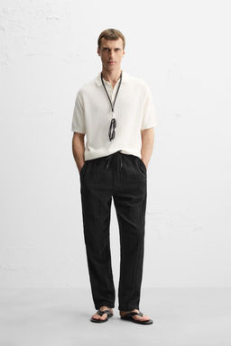 RELAXED FIT TEXTURED TROUSERS - Zara фото 2