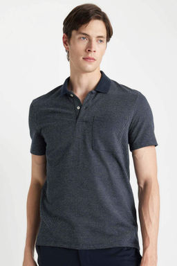 Slim Fit Dar Kesim Basic Duz K?sa Kollu Polo Tisort - Defacto фото 10