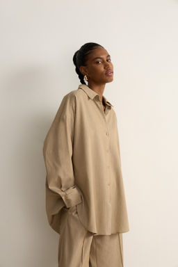 Рубашка оверсайз с эффектом меланж - Mollis фото 5