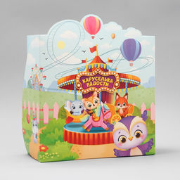 Коробка складная Карусель радости , 25 х 25 х 10 см - Дарите счастье фото 3