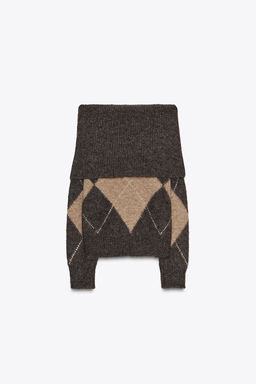 DIAMOND PATTERN STRAPLESS KNIT SWEATER - Zara фото 7