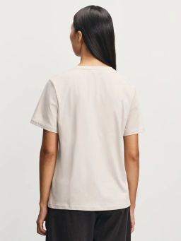 Базовая футболка с V-образным вырезом из хлопка / Zarina  фото 5